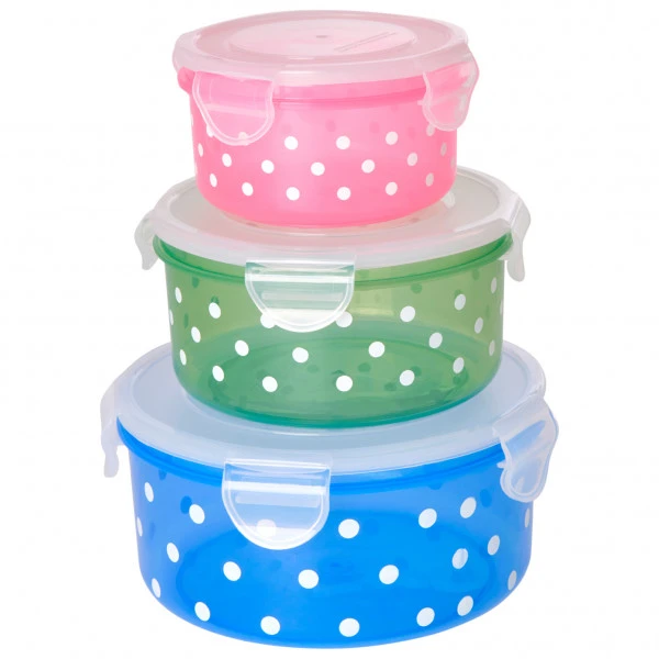 Rice Plastic Round Food Boxes - Food Storage 3 Rice Plastic Round Food Boxes - Food Storage