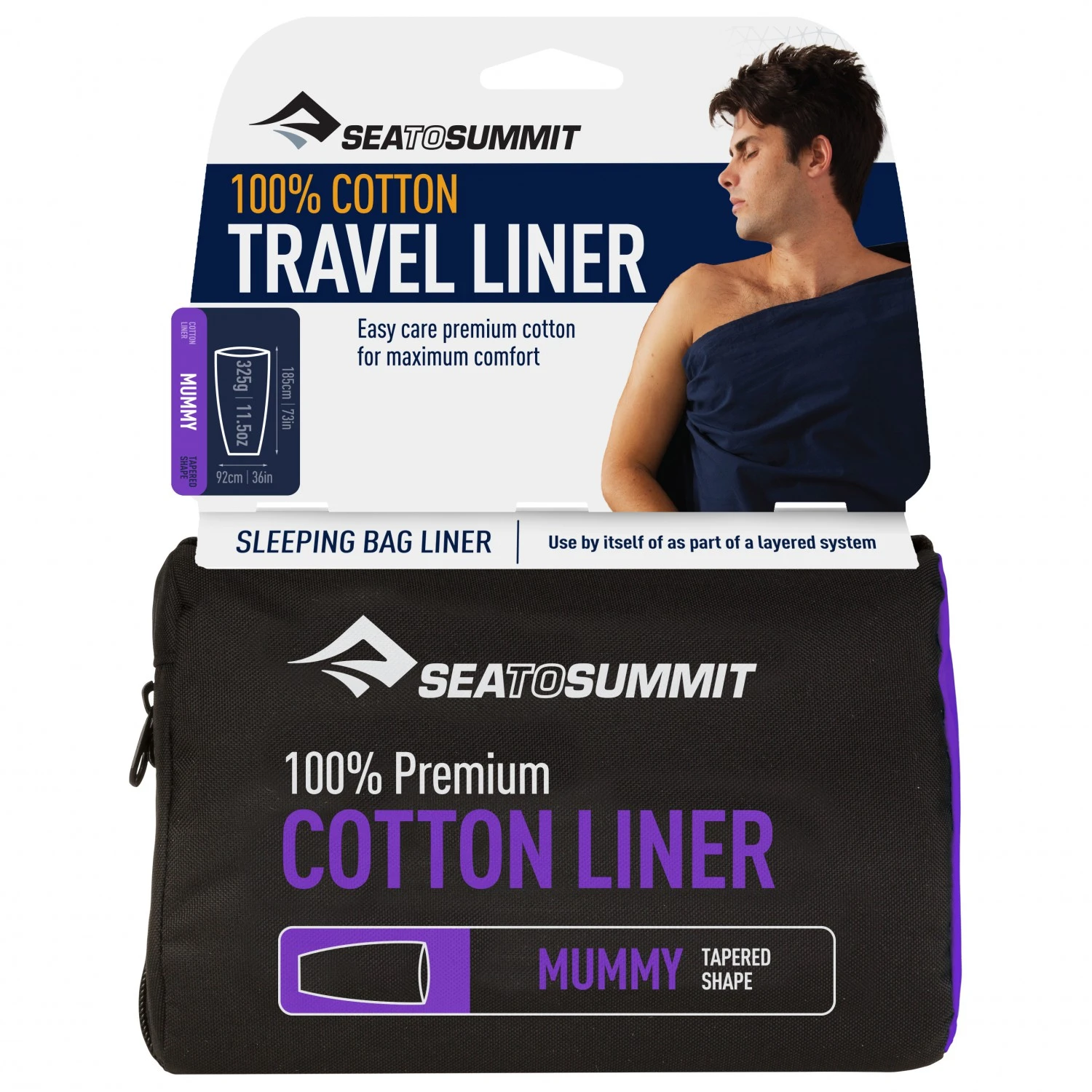 Sea To Summit Premium Cotton Travel Liner Mummy - Travel Sleeping Bag 4 Sea To Summit Premium Cotton Travel Liner Mummy - Travel Sleeping Bag - Image 2