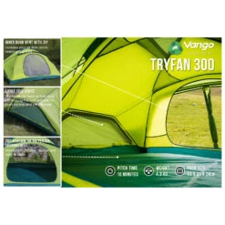 Vango Tryfan 300 - 3-person Tent -Brunner Sales 2025 vango tryfan 300 3 person tent bf detail 3